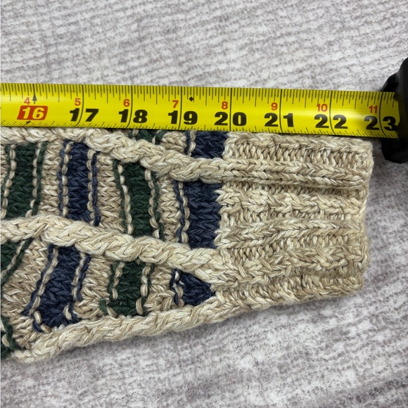 VTG Northern Isles Mens Hand Knit 3D Fisherman Sweater Size L 80S Grandpacore - Picture 7 of 11